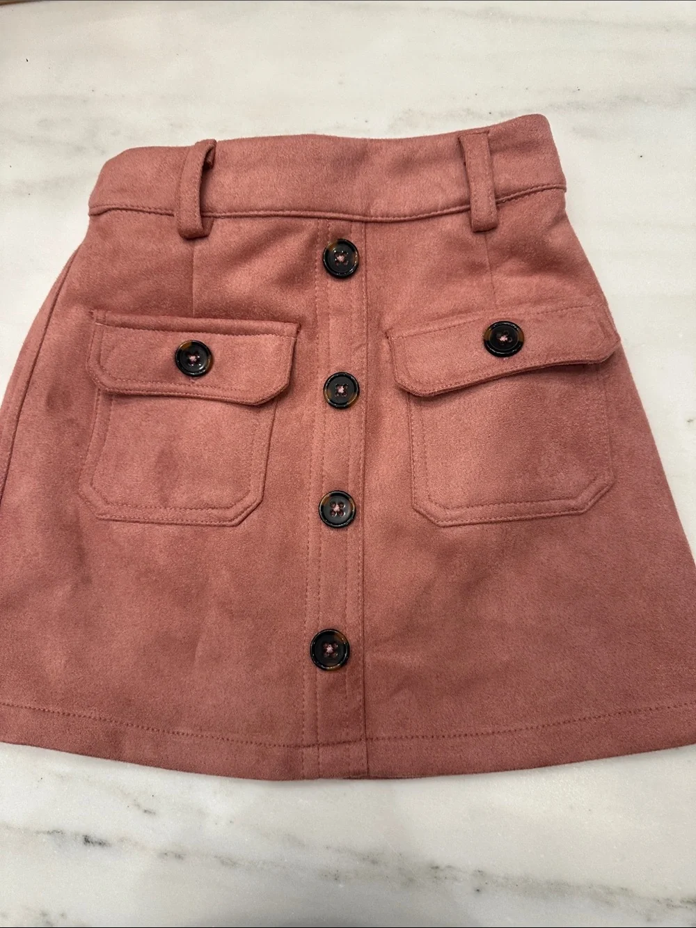 A Loves A Girl size 5 Button-Front Pocket A-Line Skirt in Dusty Rose. New
